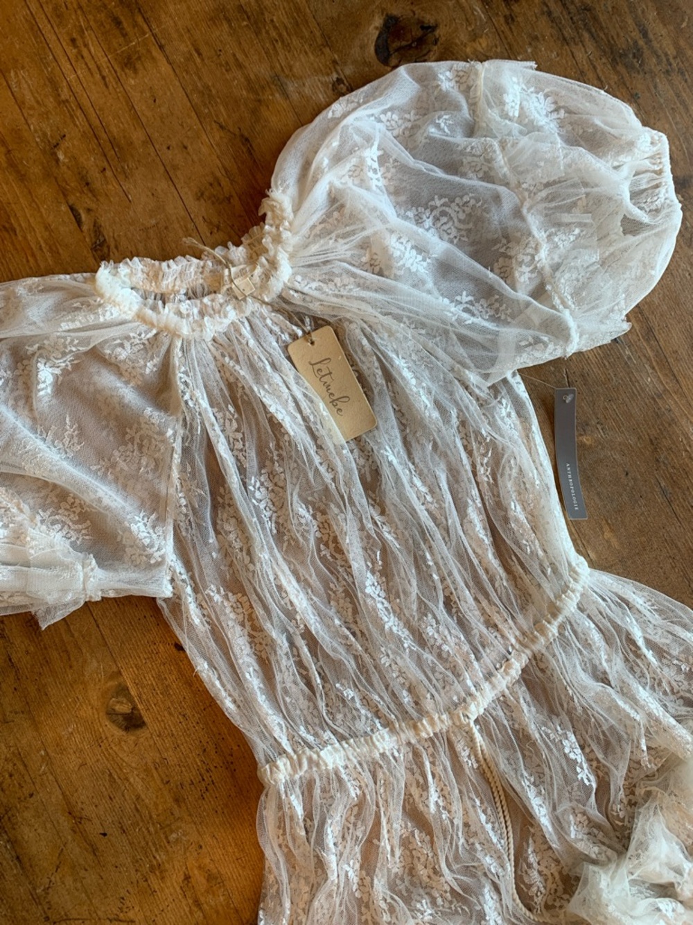 Anthropologie Let Me Be  Ivory Lace Maxi Dress - Picture 3 of 16